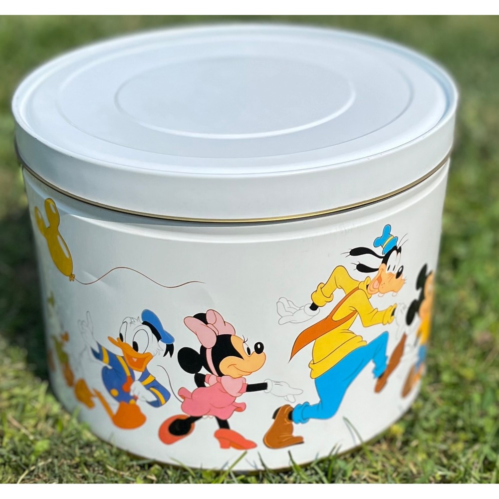 Disney‎ Sears Popcorn Tin Mickey Mouse Donald Goofy Pluto Vintage Decor
